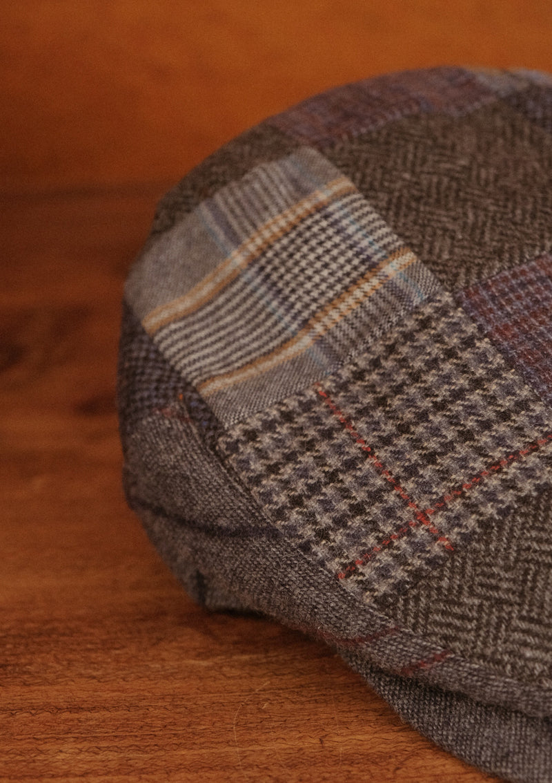 Geary Flat Cap - Grey Patchwork