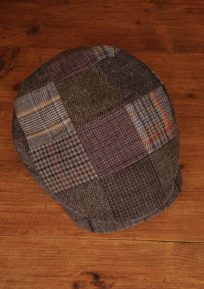 Geary Flat Cap - Grey Patchwork