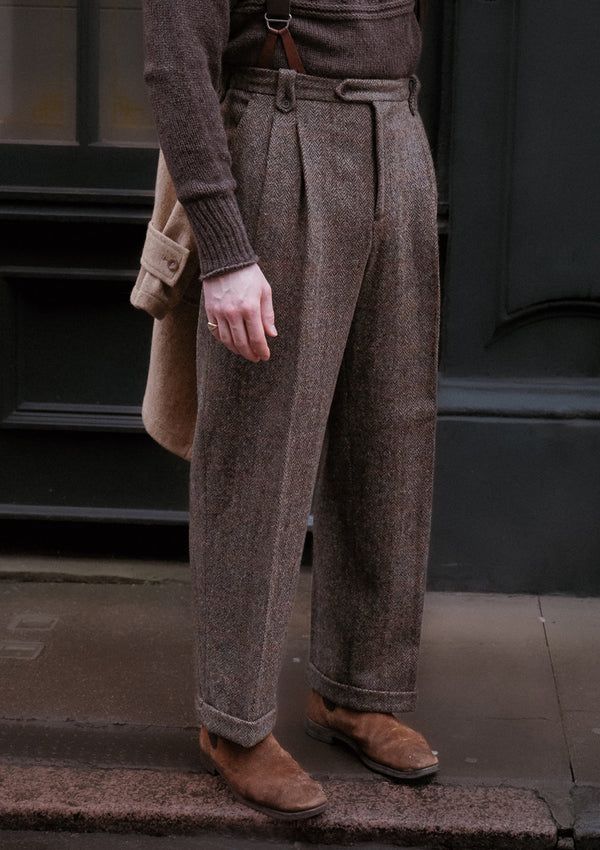 Edison Gene Harris Tweed Trousers - Brown Check