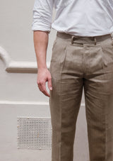 Coleman Classic Trouser - Sage Herringbone