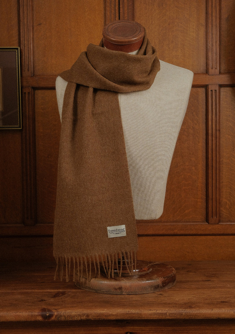 Wide Width Merino Wool Scarf - Gingerbread