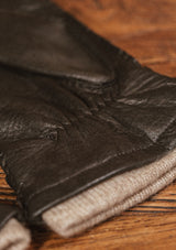 Cashmere Lined Deerskin Leather Gloves - Black