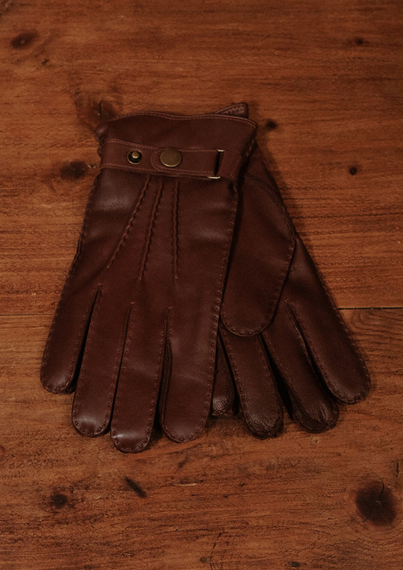 Cashmere Lined Smooth Leather Gloves - Chestnut – Thomas Farthing
