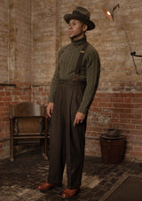 Anderson Cable Knit Super-soft Lambswool Sweater - Loden Green