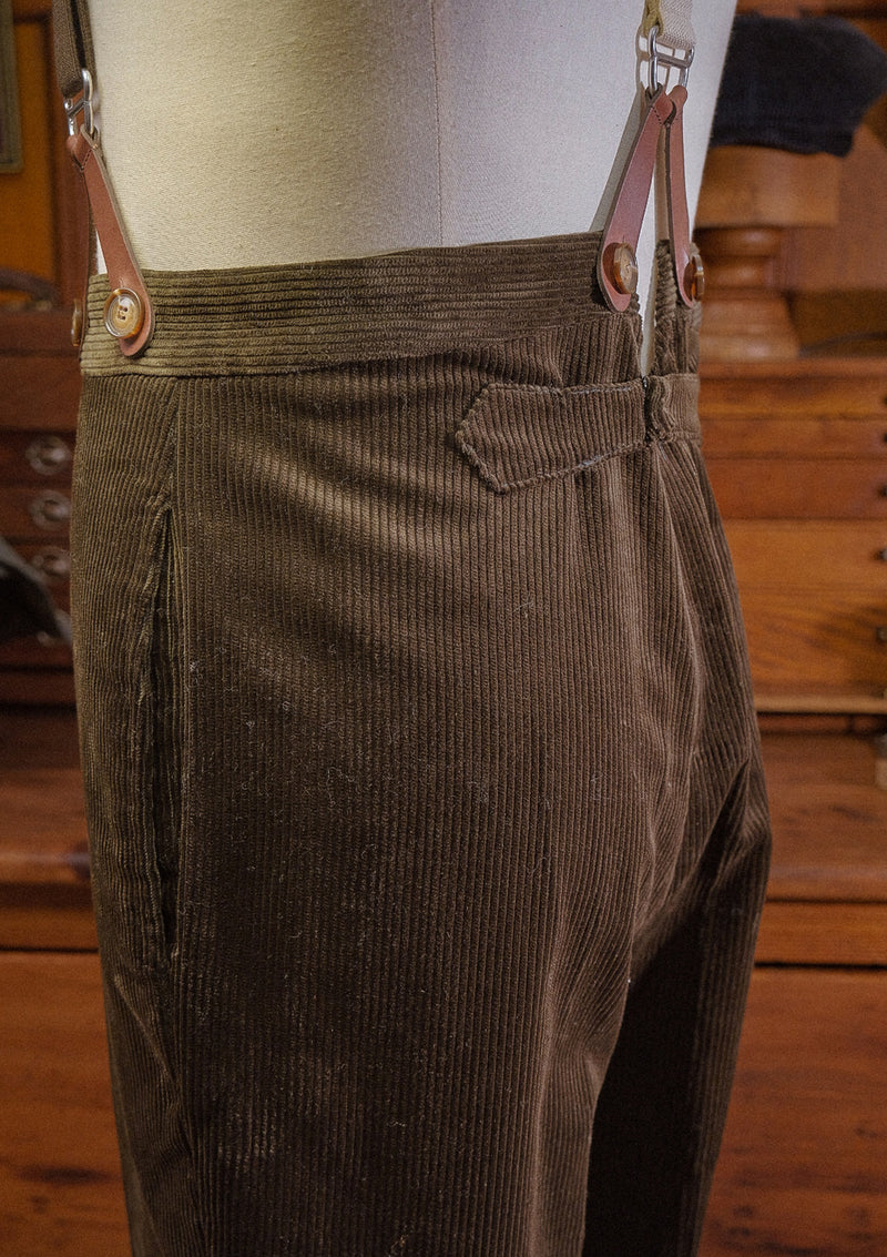 Corduroy Fishtail Trousers - Dark Green