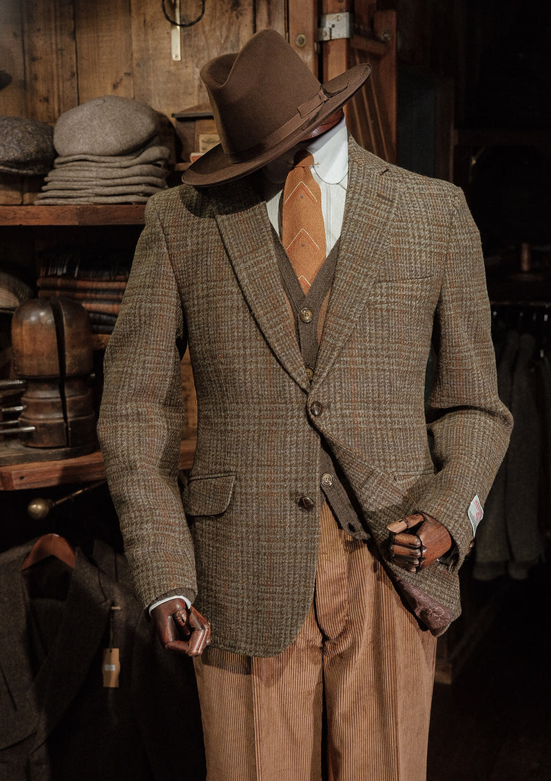 Edison Harris Tweed Jacket - Heather Green Check