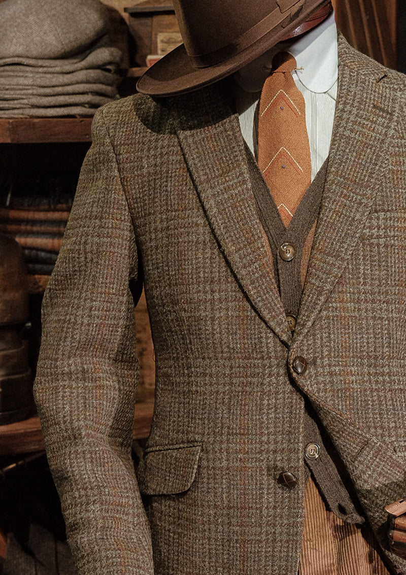 Edison Harris Tweed Jacket - Heather Green Check