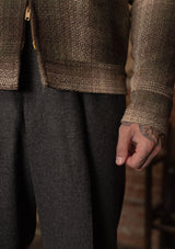Midtown Pure Wool Cropped w/ 1940s Talon Zipper Jacket - Green Plaid