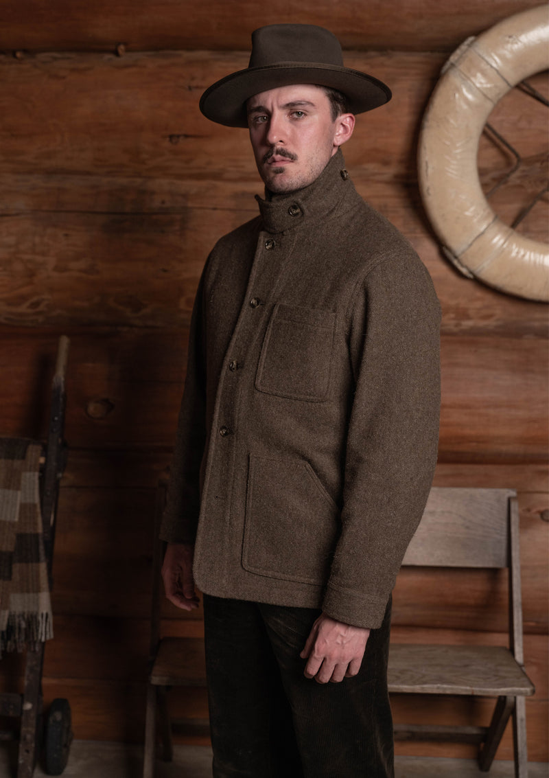 Chore Pure Wool Jacket - Dark Moss Green