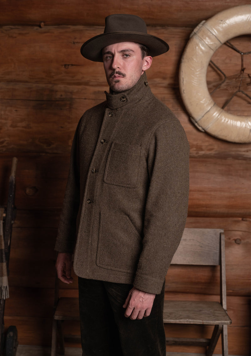 Chore Pure Wool Jacket - Dark Moss Green