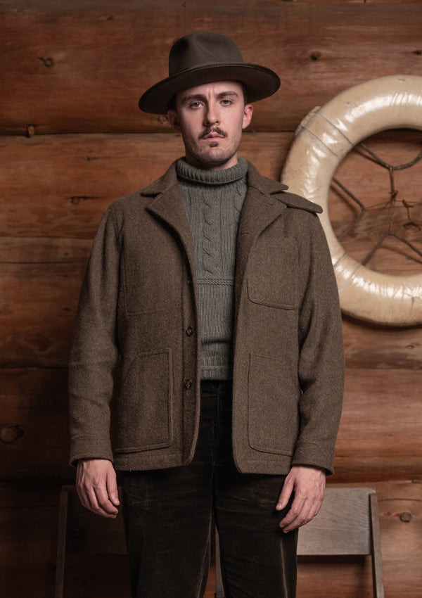 Chore Pure Wool Jacket - Dark Moss Green