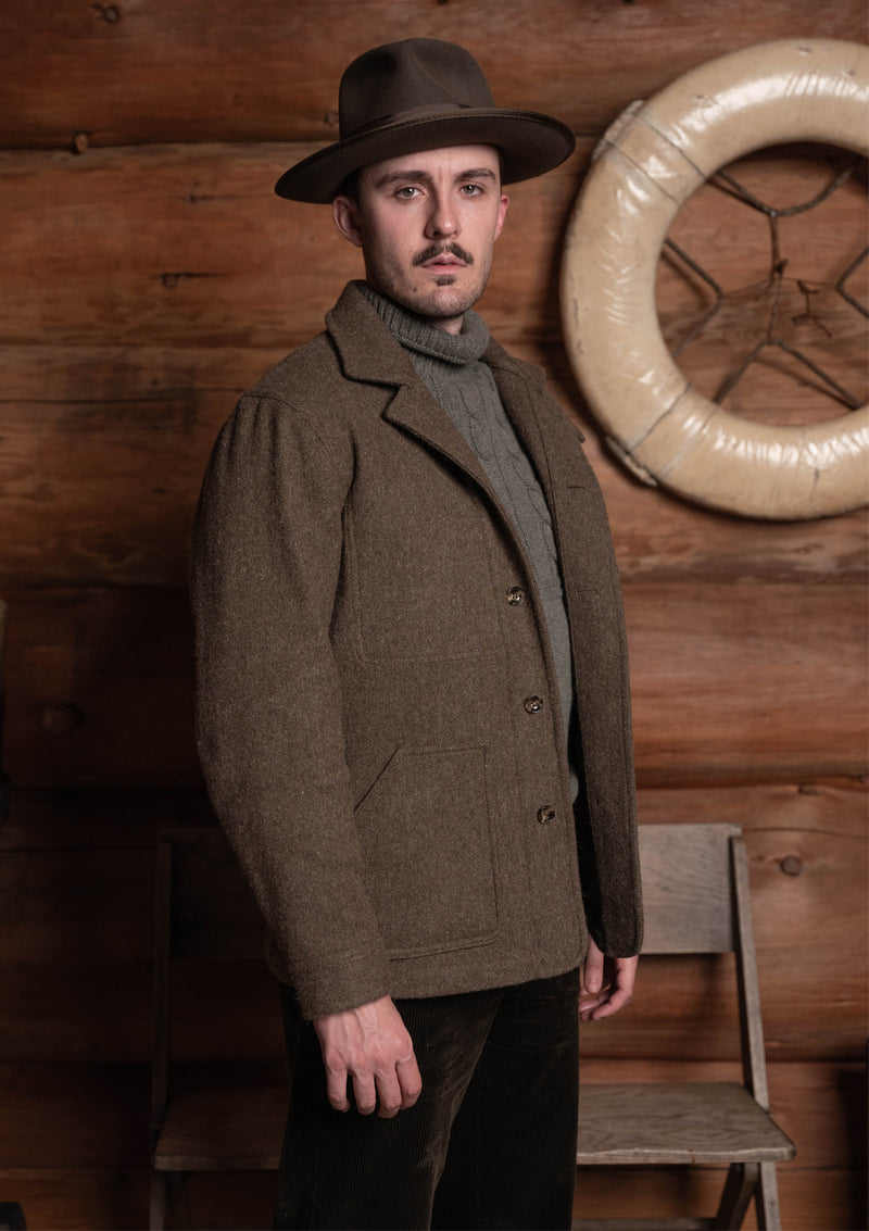 Chore Pure Wool Jacket - Dark Moss Green