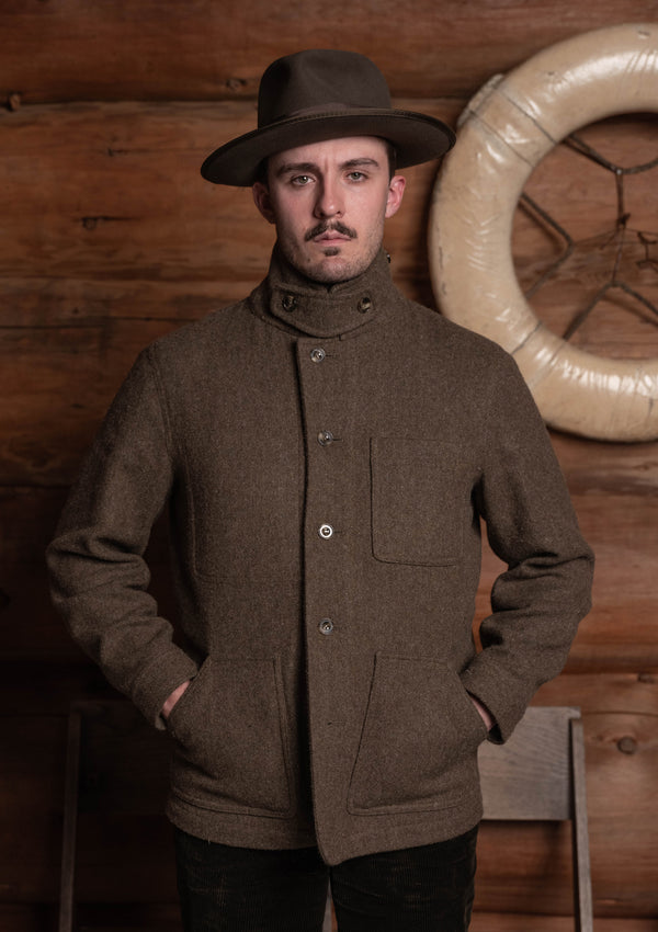 Chore Pure Wool Jacket - Dark Moss Green