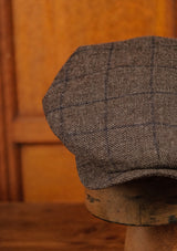 Regency 50 Pence Flat Cap - Brown & Navy Windowpane