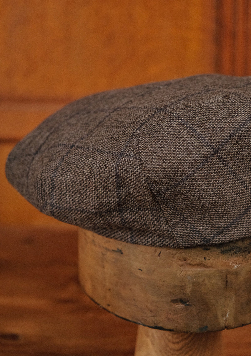 Regency 50 Pence Flat Cap - Brown & Navy Windowpane