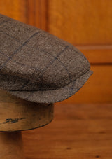 Regency 50 Pence Flat Cap - Brown & Navy Windowpane