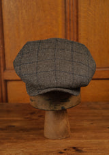 Regency 50 Pence Flat Cap - Brown & Navy Windowpane