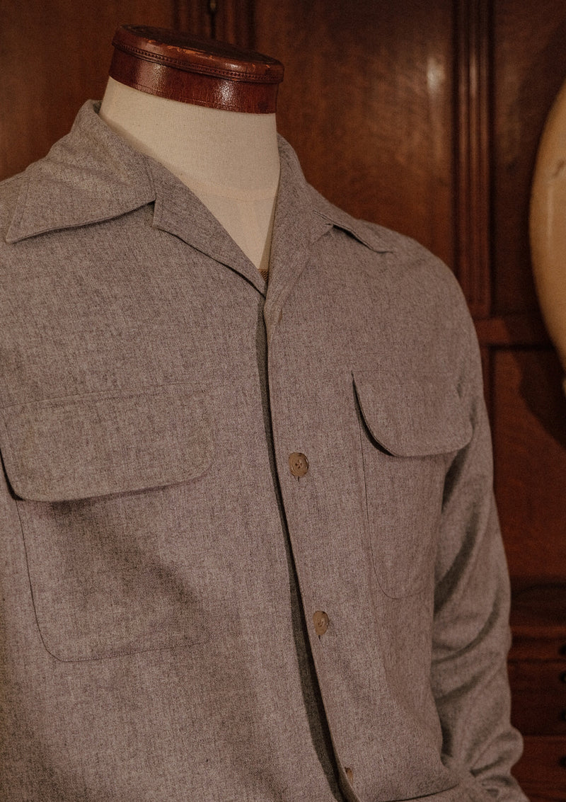 Connell Board Shirt In Cashmere / Cotton - Light Grey