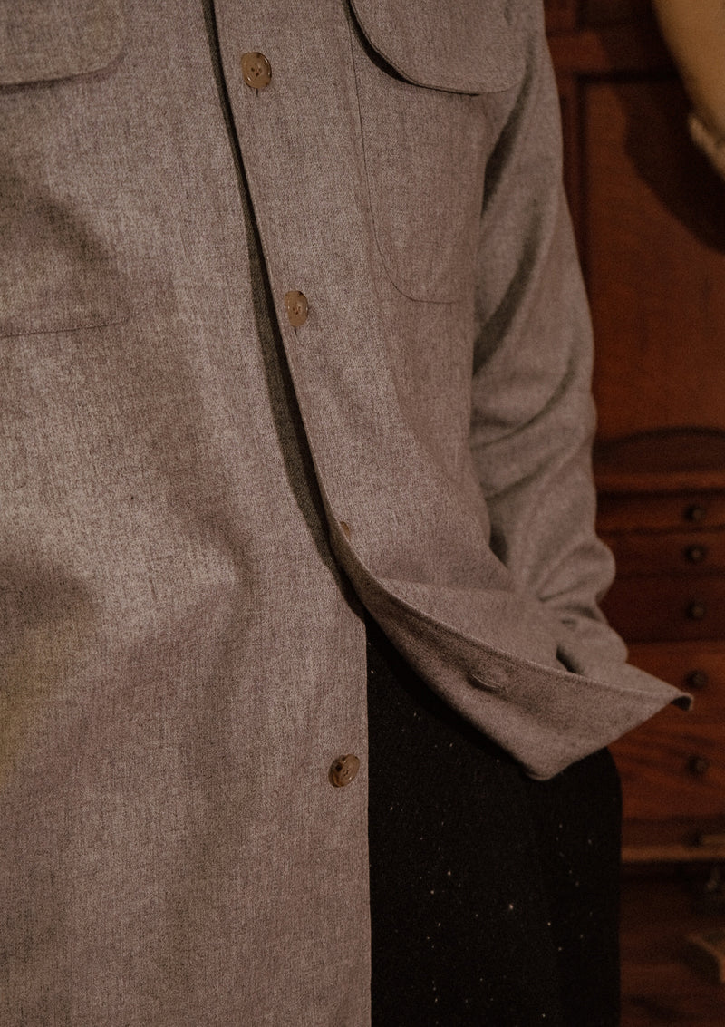 Connell Board Shirt In Cashmere / Cotton - Light Grey