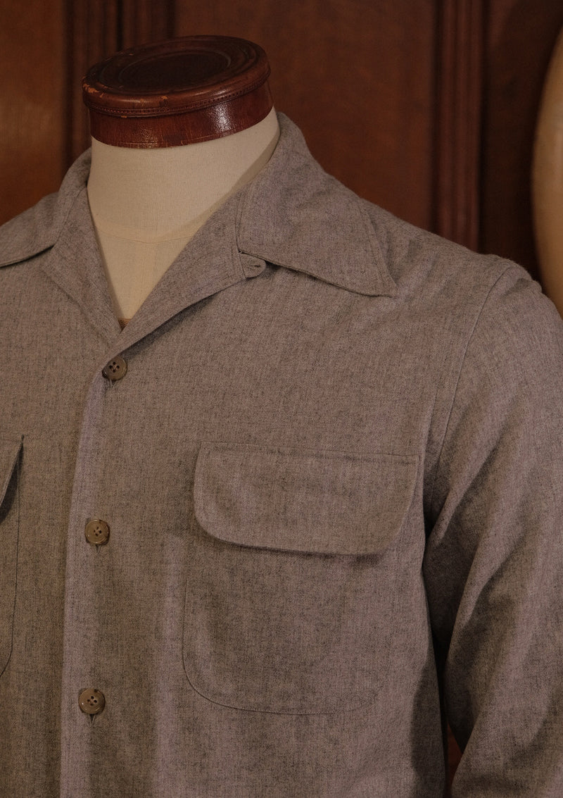 Connell Board Shirt In Cashmere / Cotton - Light Grey