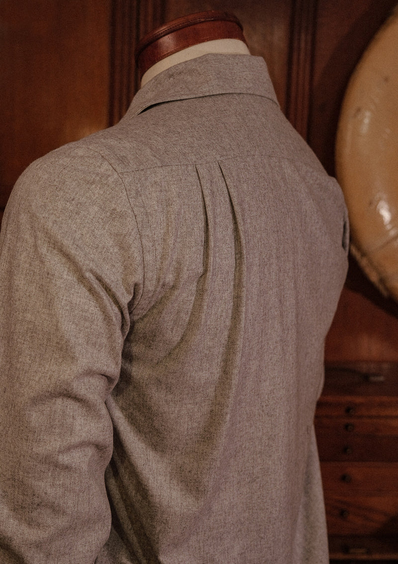 Connell Board Shirt In Cashmere / Cotton - Light Grey