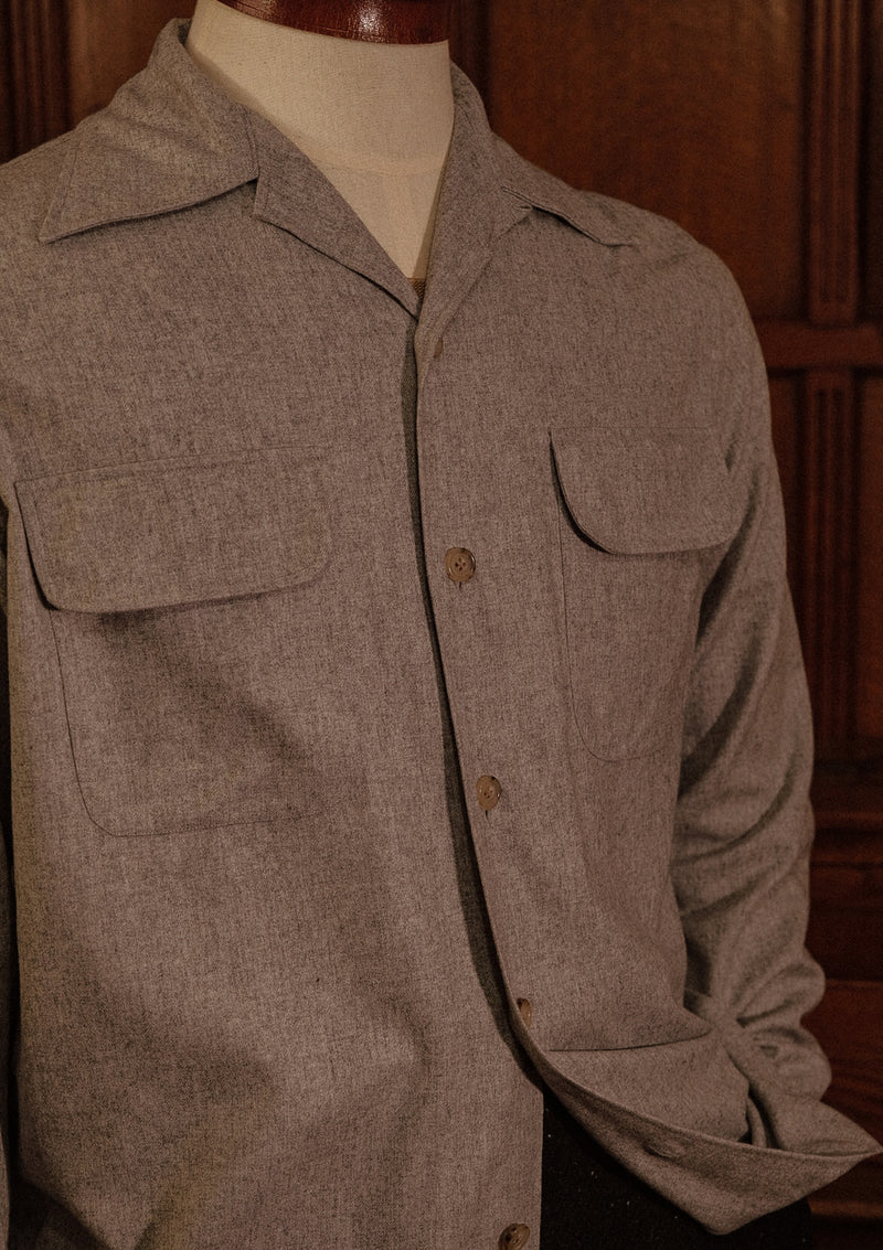 Connell Board Shirt In Cashmere / Cotton - Light Grey