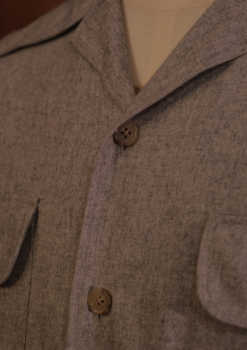 Connell Board Shirt In Cashmere / Cotton - Light Grey