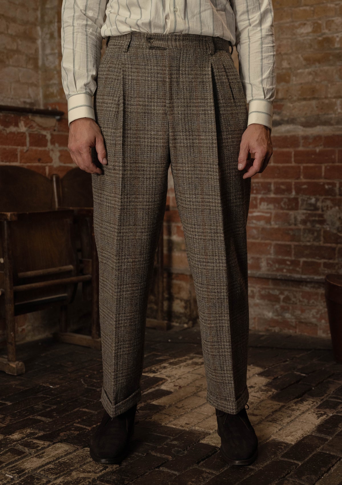 Coleman Harris Tweed Clark Trouser - Highland Mist Check