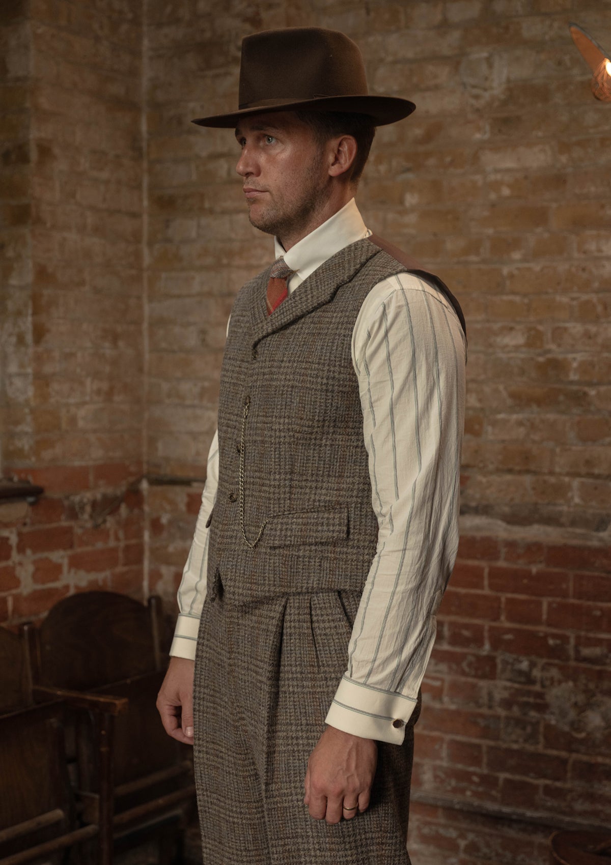 Coleman Harris Tweed Waistcoat - Highland Mist Check