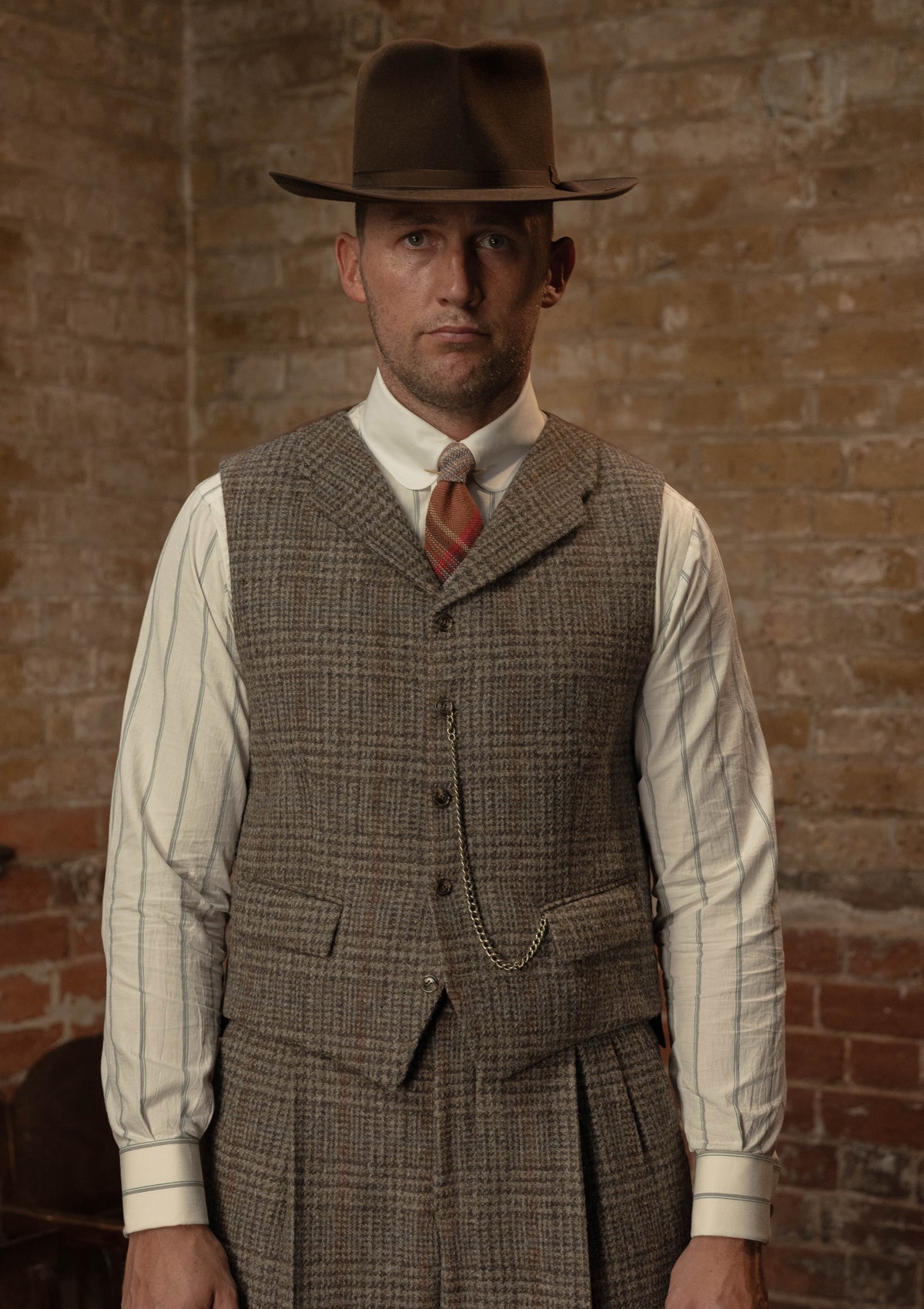 Coleman Harris Tweed Waistcoat - Highland Mist Check