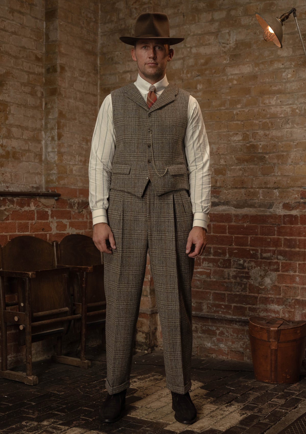 Coleman Harris Tweed Waistcoat - Highland Mist Check