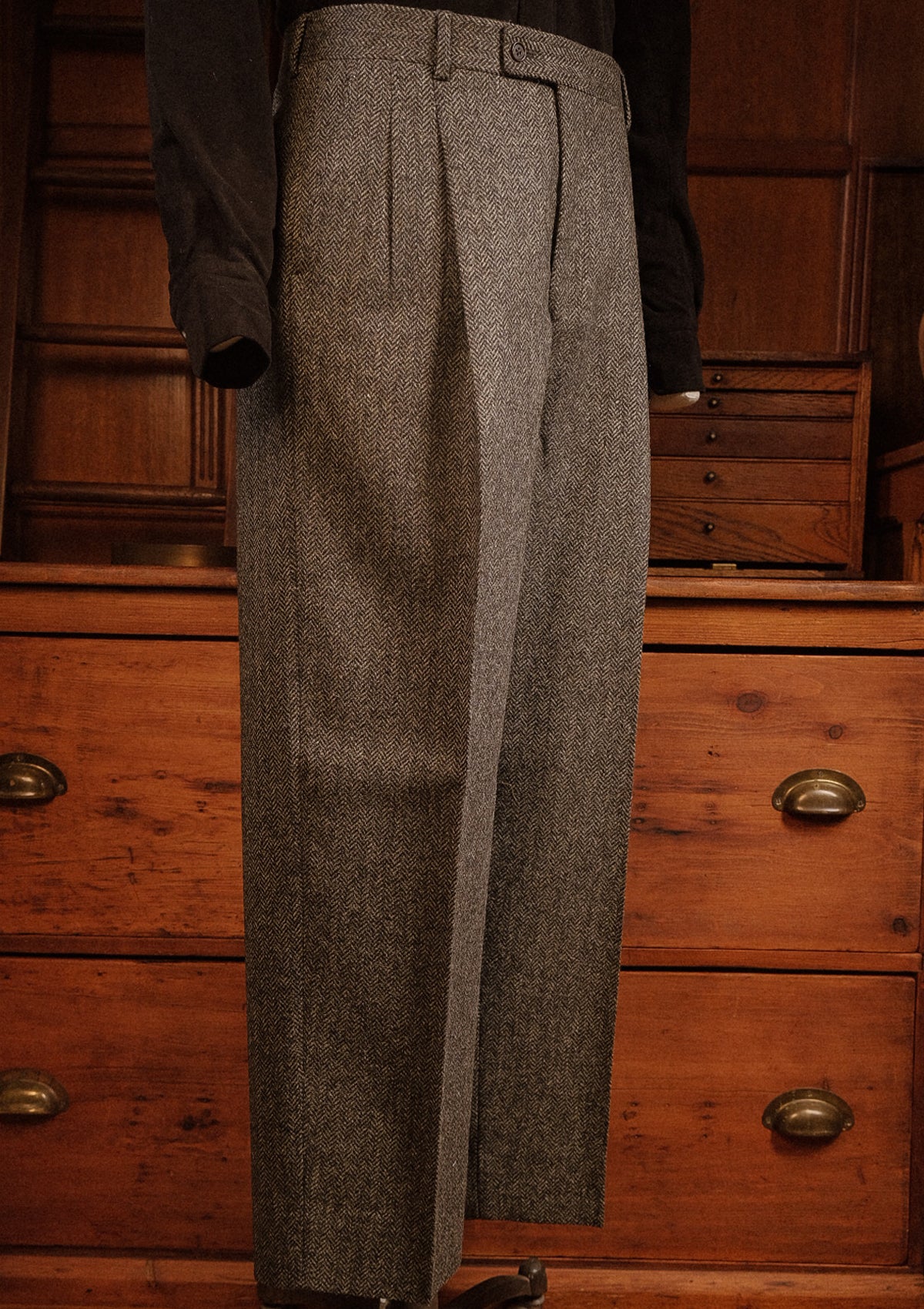 Grayson Clark Trousers - Flint Herringbone