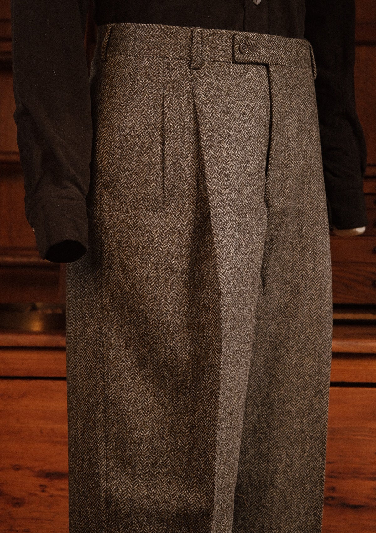 Grayson Clark Trousers - Flint Herringbone