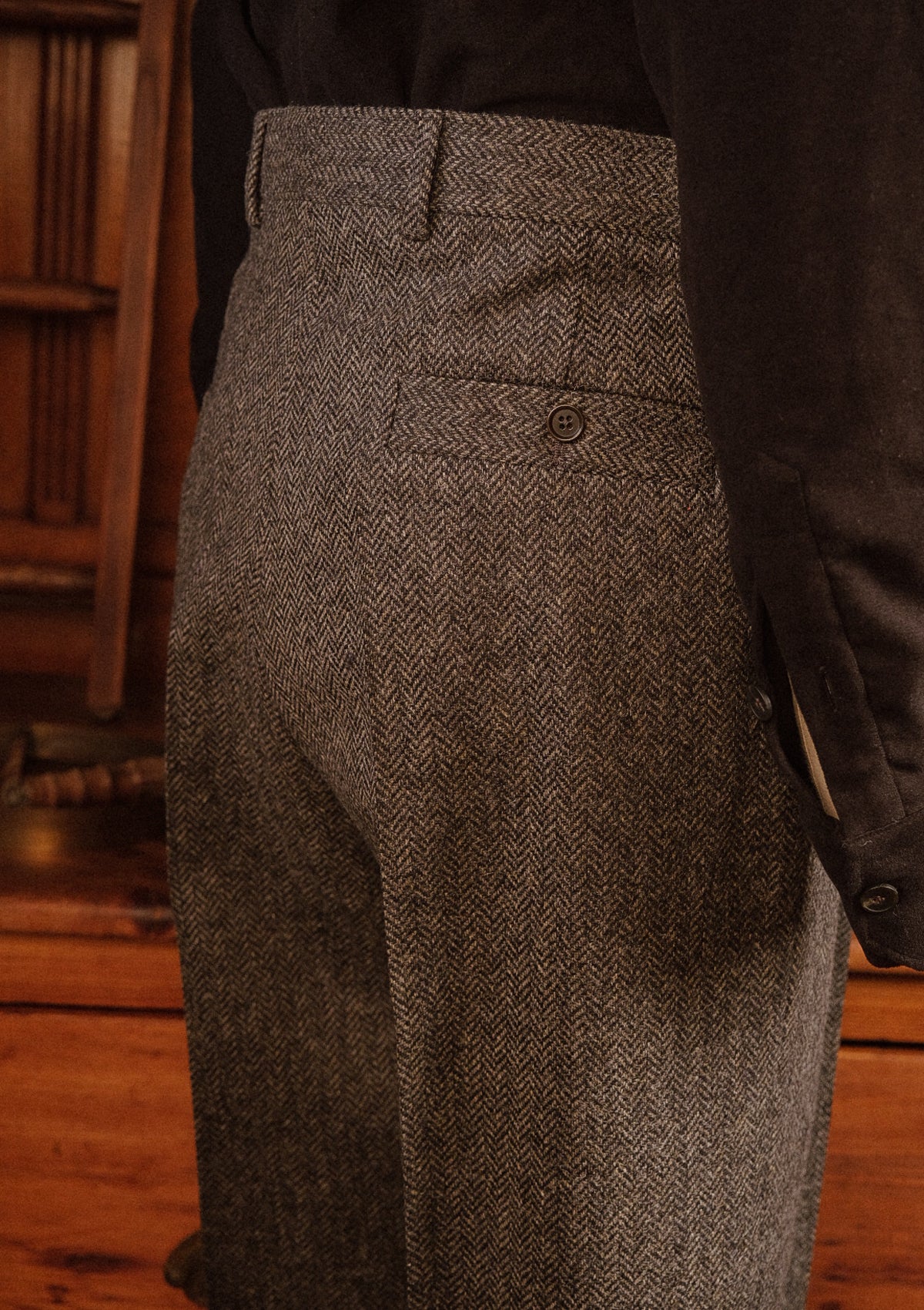Grayson Clark Trousers - Flint Herringbone