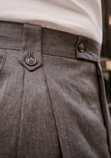 Gene Trouser - Graphite Herringbone