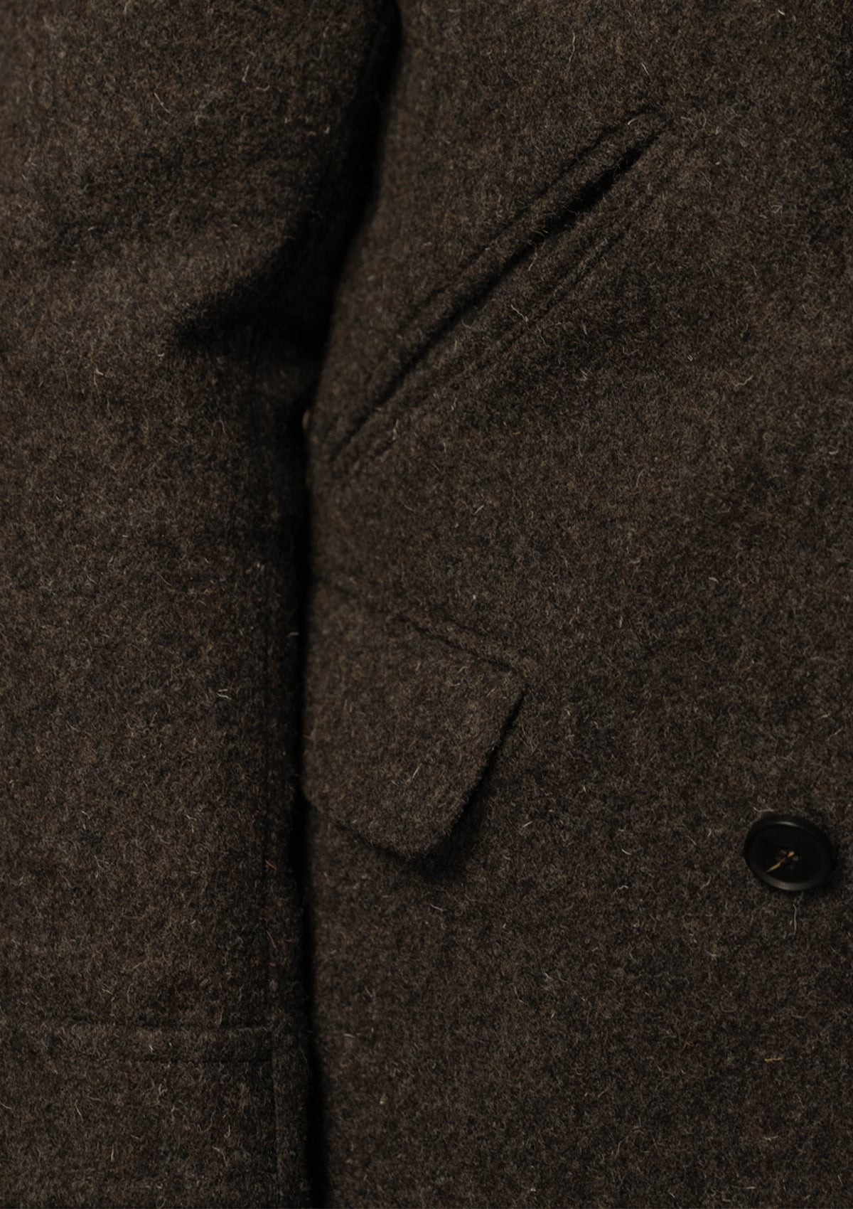 Storm-Collar Pure Wool Pea Coat - Ashmore Flint
