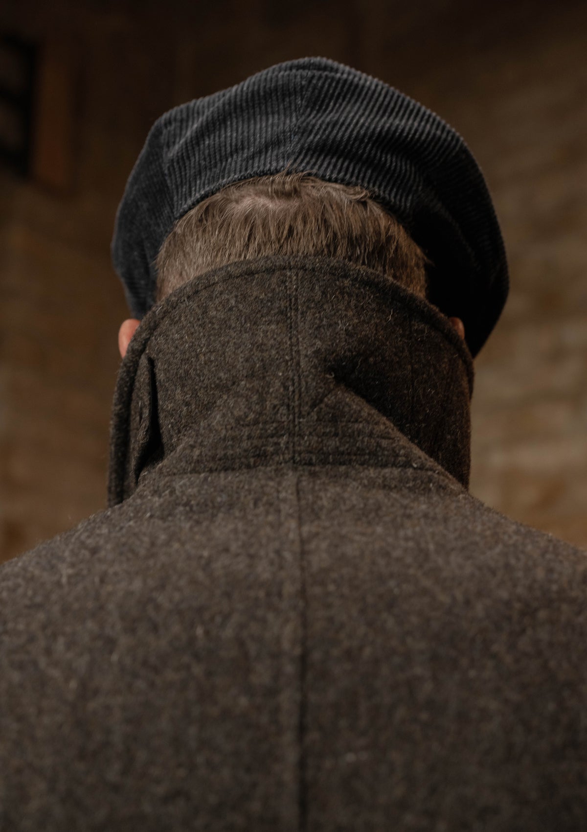 Storm-Collar Pure Wool Pea Coat - Ashmore Flint
