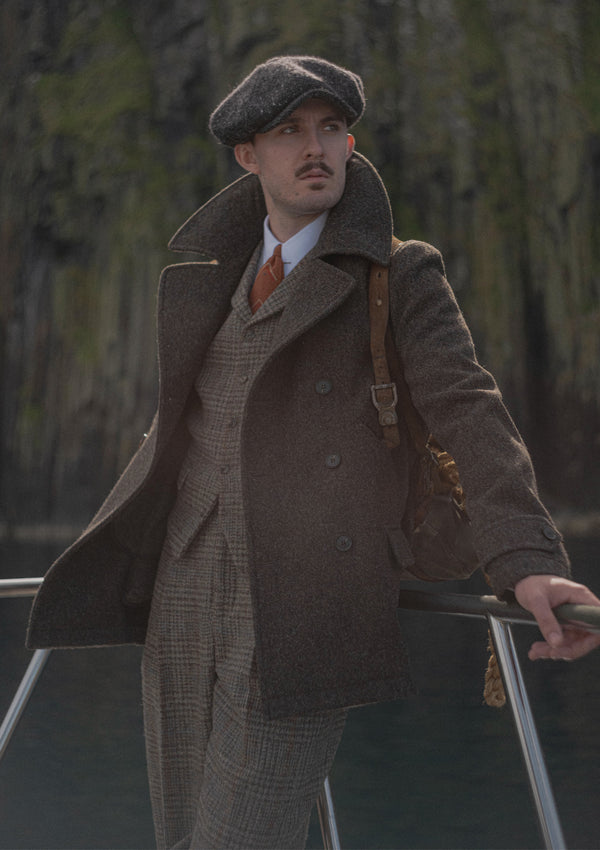 Storm-Collar Pure Wool Pea Coat - Ashmore Flint