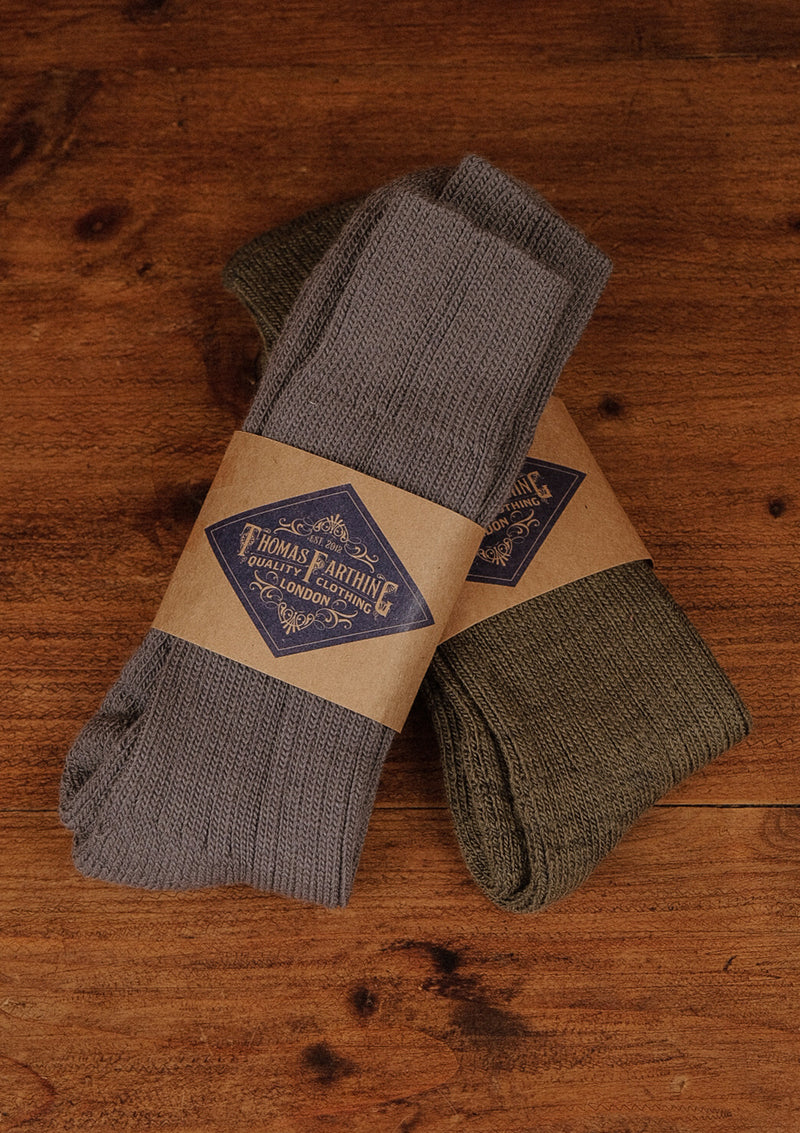 Classic Ribbed Socks - Light Grey