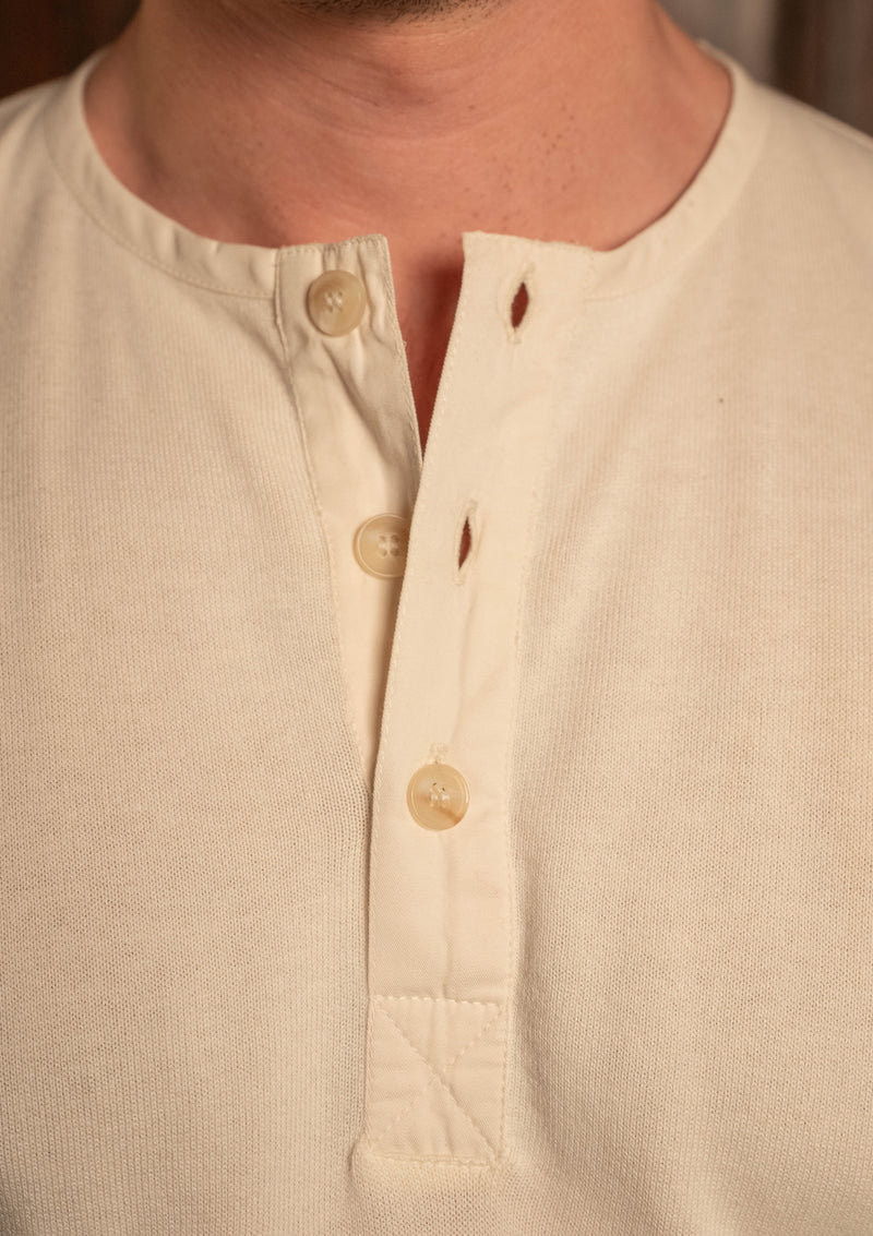 Long Sleeve Henley - Cream – Thomas Farthing London