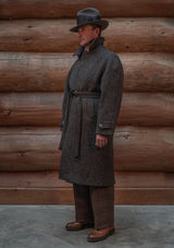 Horsley Raglan Pure Wool Belted Overcoat - Dusty Brown