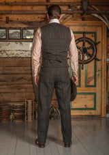 Brockman Harris Tweed Waistcoat - Dark Cedar