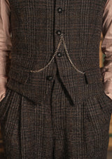 Brockman Harris Tweed Waistcoat - Dark Cedar