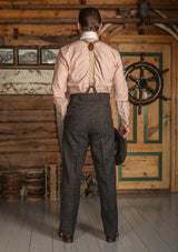 Club Collar Japanese Cotton Shirt - Redwood Stripe