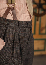 Brockman Harris Tweed Clark Trouser - Dark Cedar