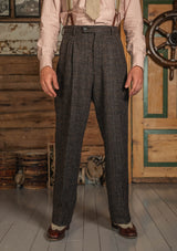 Brockman Harris Tweed Clark Trouser - Dark Cedar