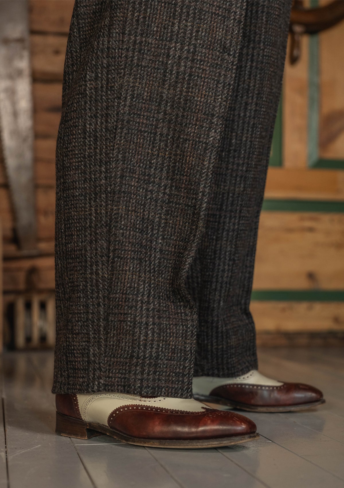Brockman Harris Tweed Clark Trouser - Dark Cedar