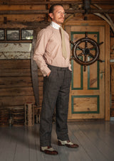 Brockman Harris Tweed Classic Trouser - Dark Cedar