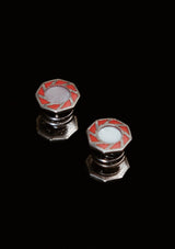 Original 1920's Red Pinwheel Kum-A-Part Snap Cufflinks