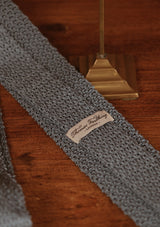 Silk Knitted Tie - Blue Grey